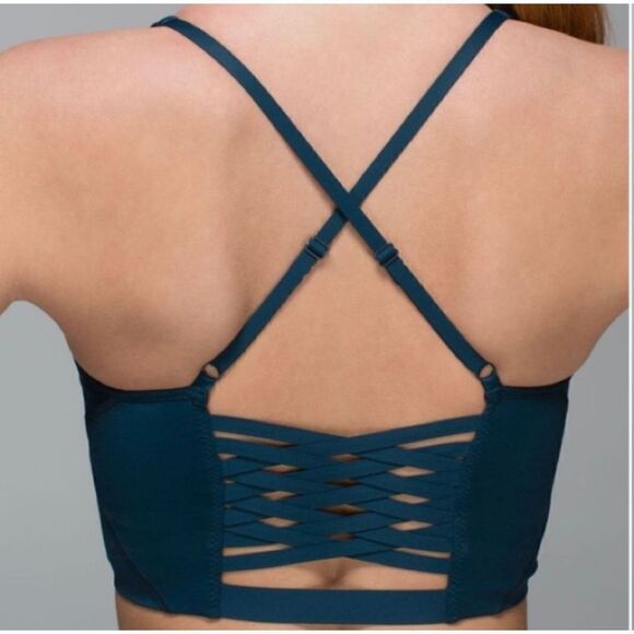 Lululemon Bonded Longline Sports Bra & Just Breathe Pant Set Alberta Lake Size 6 - Picture 4 of 14